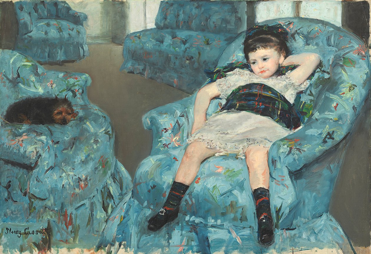 青い肘掛け椅子の少女、1878年